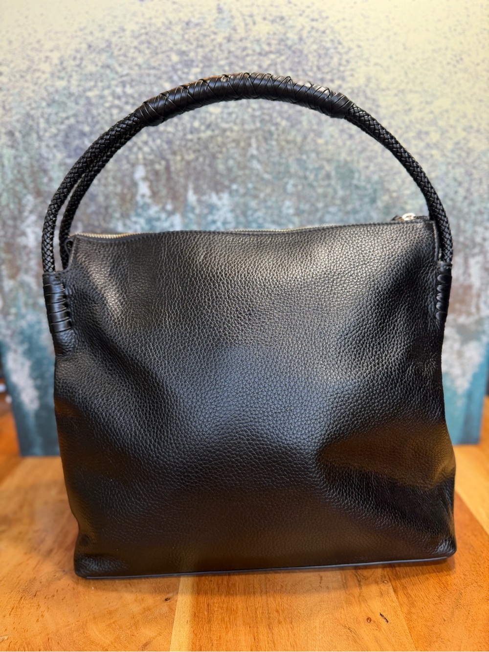 Tory Burch Classic 2010s Taylor Black Pebbled Leather Hobo Bag - Picture 4 of 11